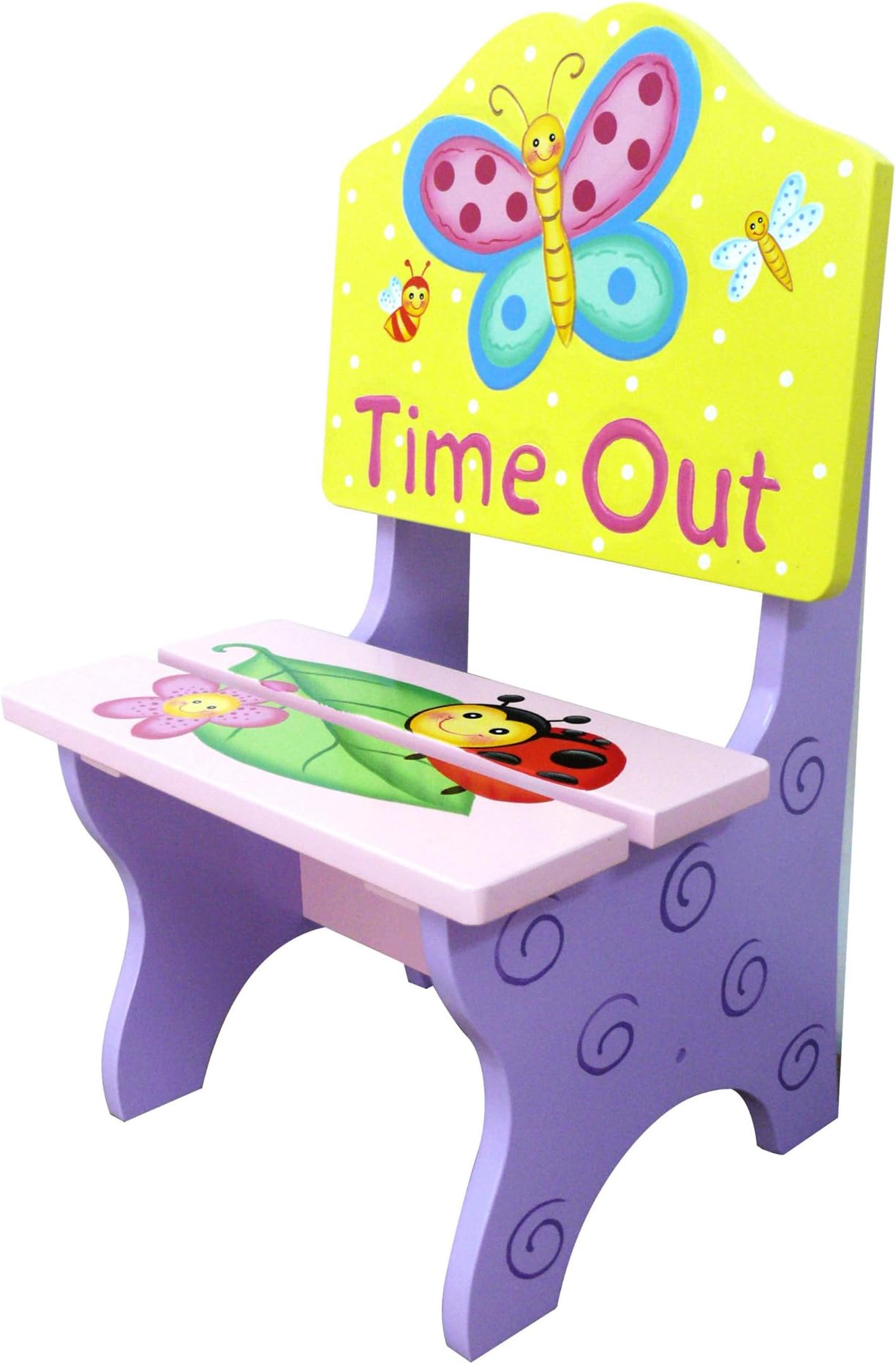 Fantasy Fields - Magic Garden Thematic Kids Time Out Chair | Imagination Inspiring Hand Painted Details Non-Toxic, Lead Free Water-based Paint