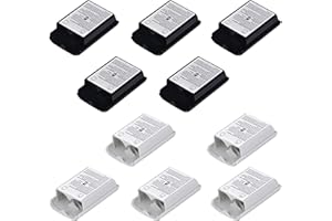 10 Pcs Battery Pack Cover Case Compatible with Xbox360 Wireless Controller(5×Black + 5×White)