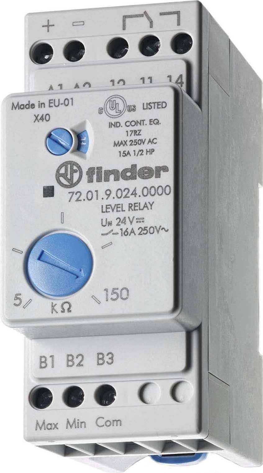 Finder 720182400000PAS Level Control Relay for Conductive Liquids 1RT 16A 230/240V AC