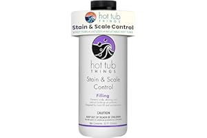 Hot Tub Things Stain & Scale Control, Metal & Mineral Remover for Hot Tubs, Spas & Pools, Prevents Scale Buildup, Protects Plumbing & Heater, Works with All Sanitizers, 32 Ounce