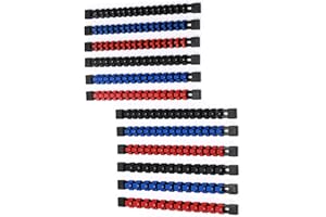 CASOMAN 12PC ABS Socket Organizer, Premium Quality Socket Holders,1/4-Inch x 48 Clips, 3/8-Inch x 90 Clips, 1/2-Inch x 36 Cli