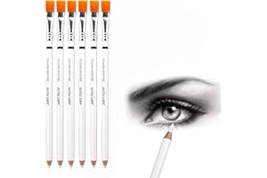 CAVLA 6 Pcs Eraser Pencils Set for Artists, Eraser Pencils Set with Brush, Wooden Sketch Eraser Pen for Charcoal Drawings, Pr