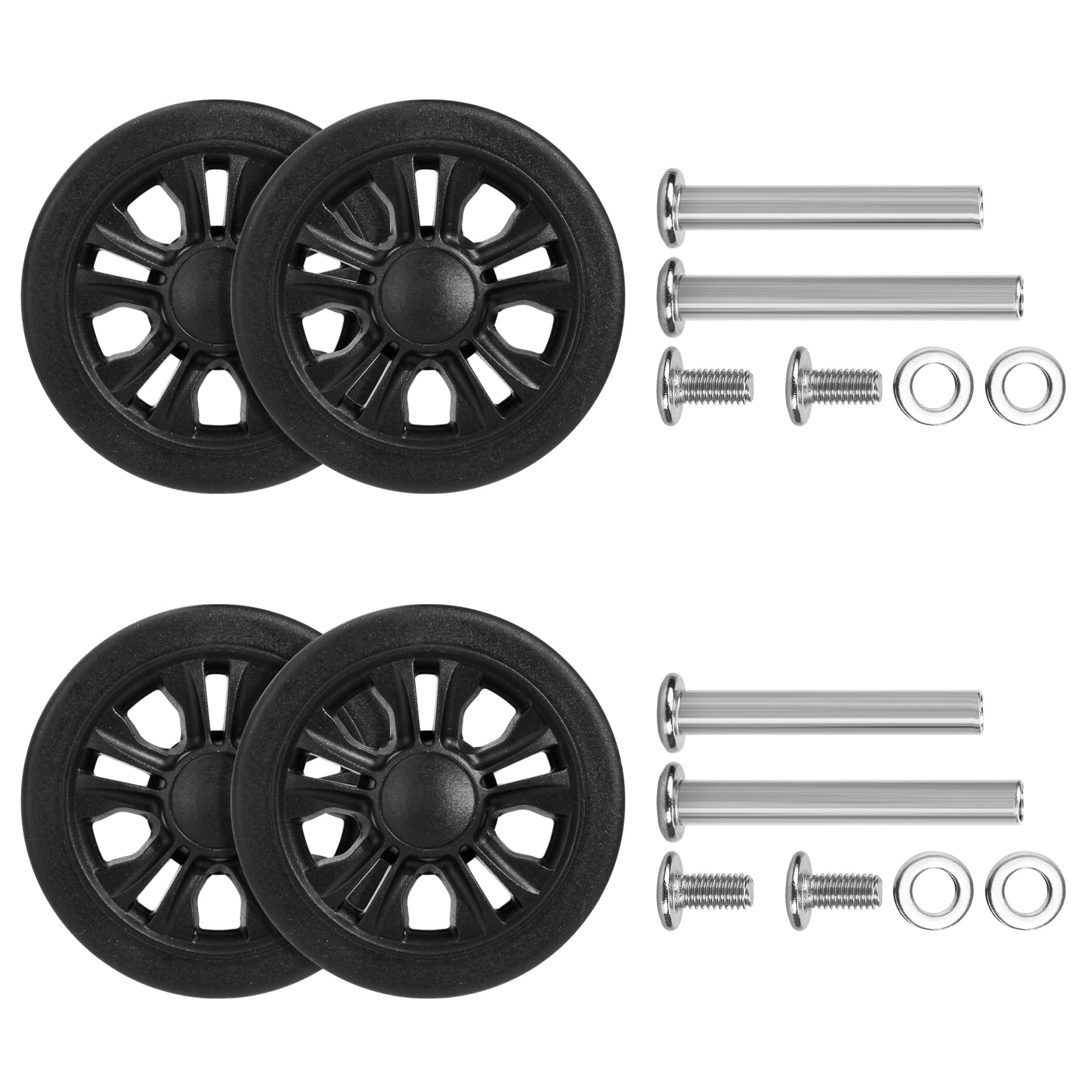 GUGULUZA 4 pcs 55mm Luggage Suitcase Replacement Wheels with Axle