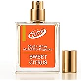 Zoha Sweet Citrus - Citrus Perfume for Women and Men, Skin-Friendly, Alcohol-Free Perfume Oil, Travel Size Clean Parfum, 30ml Spray