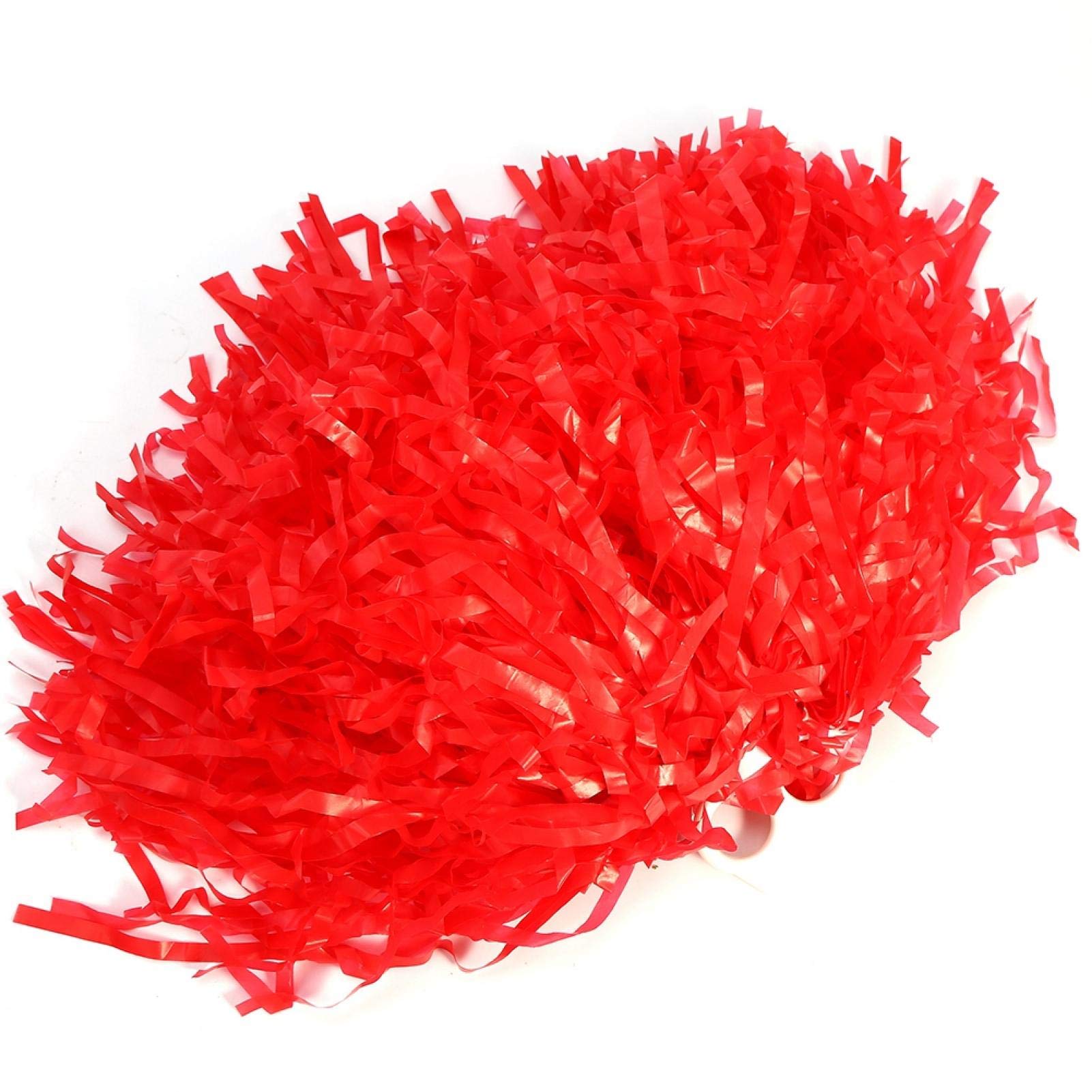 8 Colors 2pcs Fashionable Cheerleader Pom Poms, and Elastic, with Finger friendly Ring, Dance Accessories, for Sports Meeting, Stadium, Party(red)