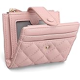 GAEKEAO Small Wallet for Women Slim Bifold Leather RFID Blocking Credit Card Holder Wallets Zipper Pocket Coin Purse with ID Window