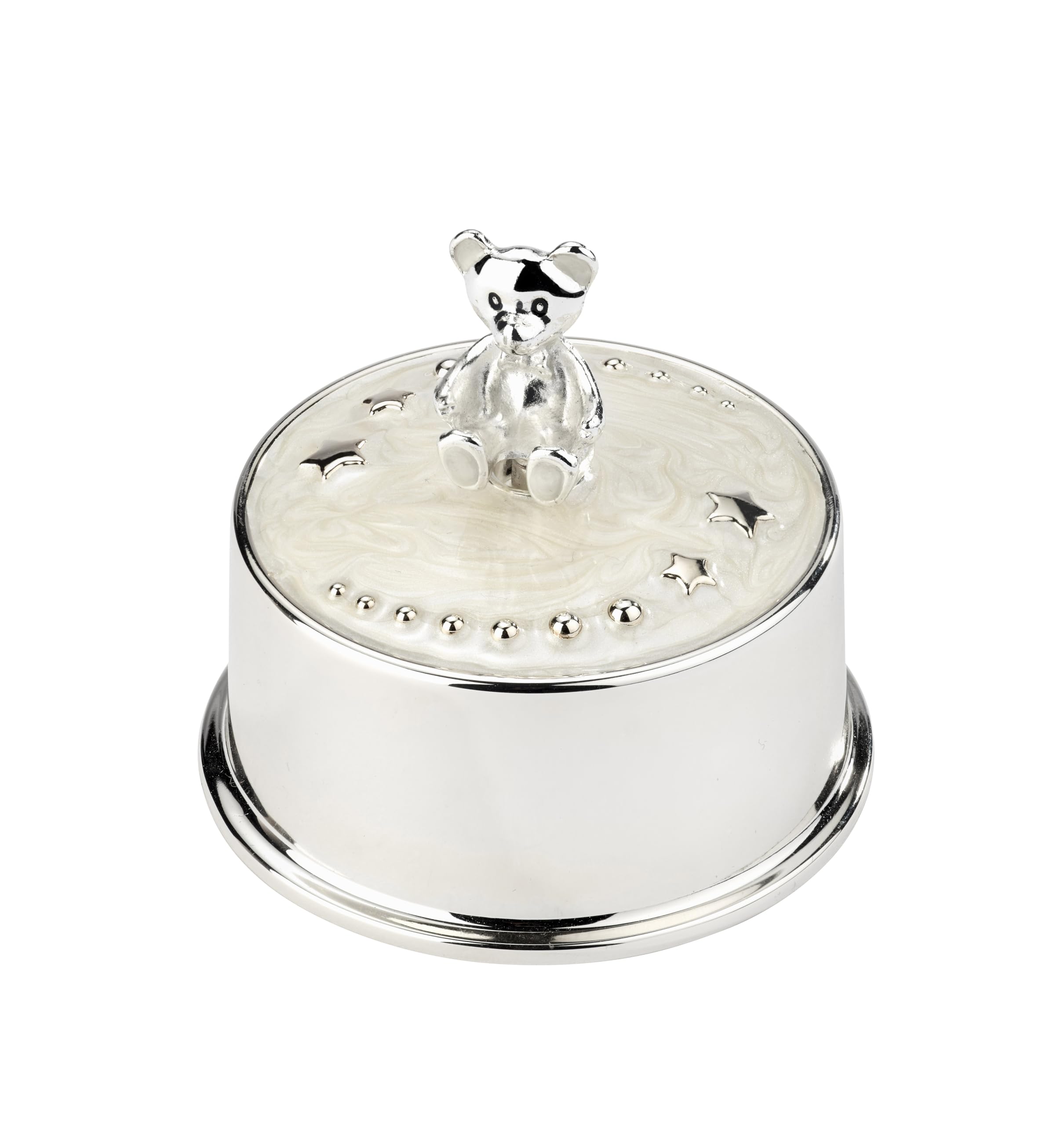 Arthur Price Bambino Music Box, Plated, Silver & Cream, One Size
