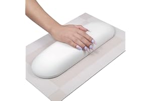 MERTERFLY Arm Rest for Nails Tech, Soft Waterproof Nail Arm Rest, Relieve Hand Pressure, Anti-Stain Hand Rest for Nails Tech and Clients, Luxury Salon Manicure Armrest (White)