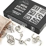Brain Teaser Puzzles 6 Pcs Set for Kids, Teens, and Adults, Metal Nail Puzzle for Mind Teasing, IQ and Logic Building, Fidget