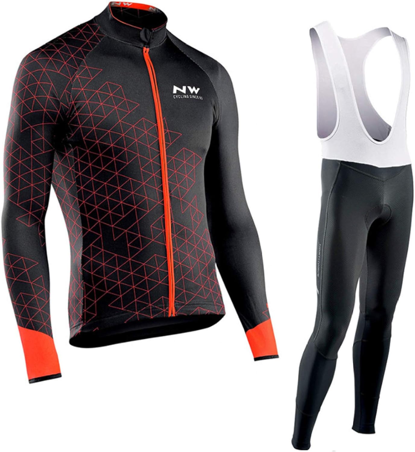 Men's Cycling Jersey Suit Winter Warm Thermal Fleece Long