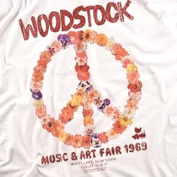 Popfunk Woodstock Peace Symbol White T Shirt