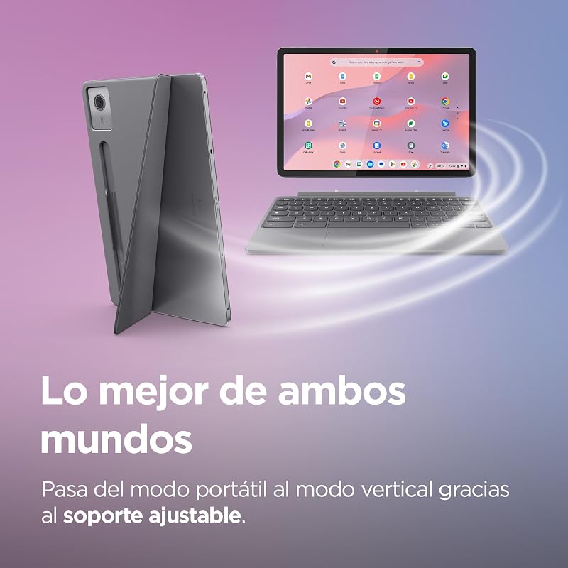 Chromebook Duet Gen 9-11" WUXGA Touch + Caneta incluído (MediaTek Kompanio 838, 8GB RAM, 128GB Emmc, ChromeOS) QWERTY Cinzento + 3 meses Google AI Pro com Gemini Pro e 5TB