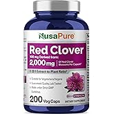 NusaPure Red Clover Blossoms 20:1 Extract, 100 mg Equivalent to 2,000 mg 200 Veg Capsules Trifolium Pratente L. Suitable for Vegetarians/Vegan Non GMO Dietary Supplement
