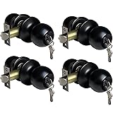 BESTTEN 4 Pack Door Knob with Lock and Key, Keyed