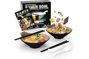 YTLEMON Ramen Bowls Set of Plastic,2 Sets of 20oz Double-sided Color Matching Serving Bowls With Chopsticks and Spoons for Salad Cereal,Essential Dinnerware for New Apartments Suitable as Housewarming Gifts