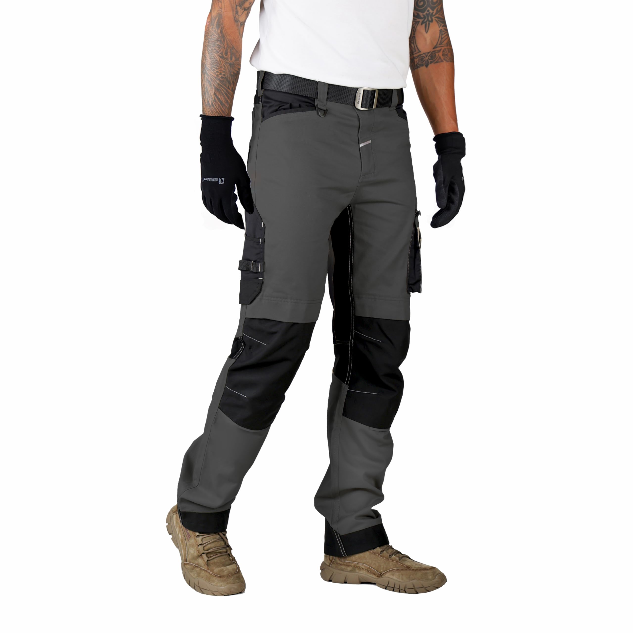 Ellobird Men's Construction Work Utility Pants Relaxed Fit Stretch Flex ...