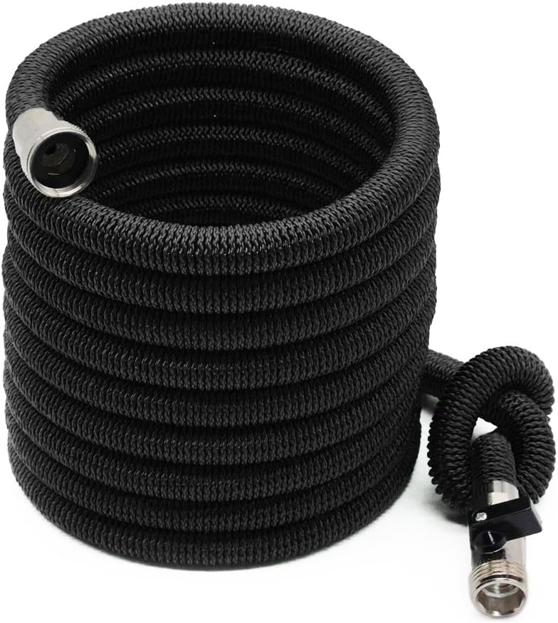 Hongmai Flexible Expandable Garden Water Hose - 75ft Prevent Corrosion Heavy Duty Expanding Hose with Nickel Plated Brass Fittings Collapsible Garden Hose