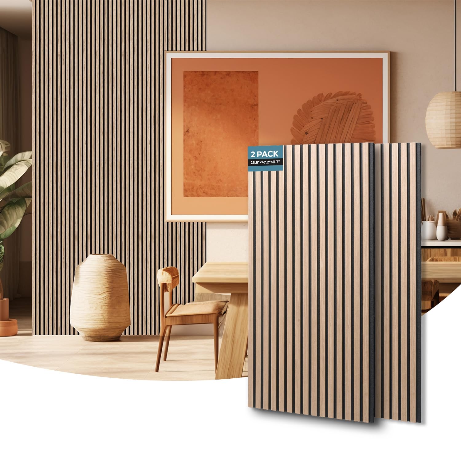Photo 1 of AKUMAX Sound Proof Foam Panels for Walls-Wood Wall Slat Acoustic Panels for Wall and Ceiling-96x24Inches 2 Soundproof Solar Panels,3D Wall Panels for Home Decor (Walnut)