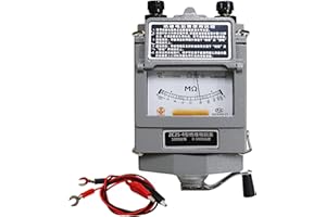 RQG 1000MΩ Megohmmeter, 120 RPM Hand Crank Megohmmeter, Portable M Egger 1000V Insulation Resistance Tester, Accuracy Class 10 with Pointer Dial & Test Wire