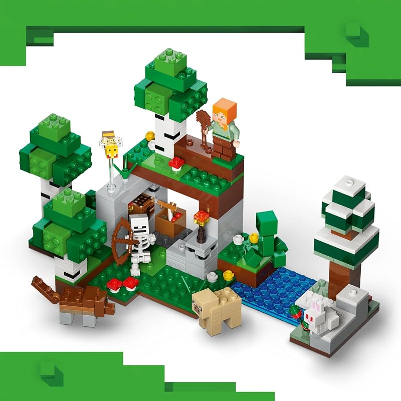 Minecraft L’Aventure de la Première Nuit - Jeu Interactif - 7 Figurines Dont Alex, Creeper, Squelette & Loup des Bois - Cadeau Gaming pour Garçon, Fille dès 8 Ans ou Fan 21593