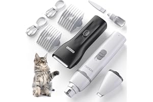 GOOAD Goood Cat Clippers for Matted & Long Hair - Cordless Cat Grooming Kit with Paw Trimmer & Nail Grinder - Black