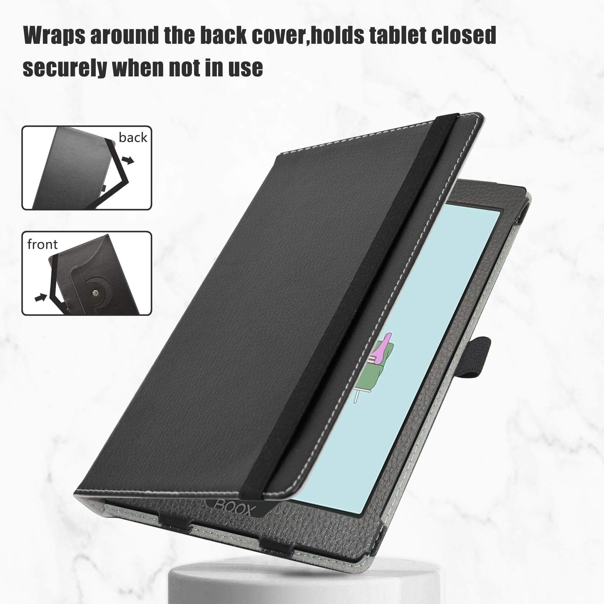 Compatible with BOOX Tab Mini C Rotation Case,360 Degree Rotation Stand PU Cover for 7.8