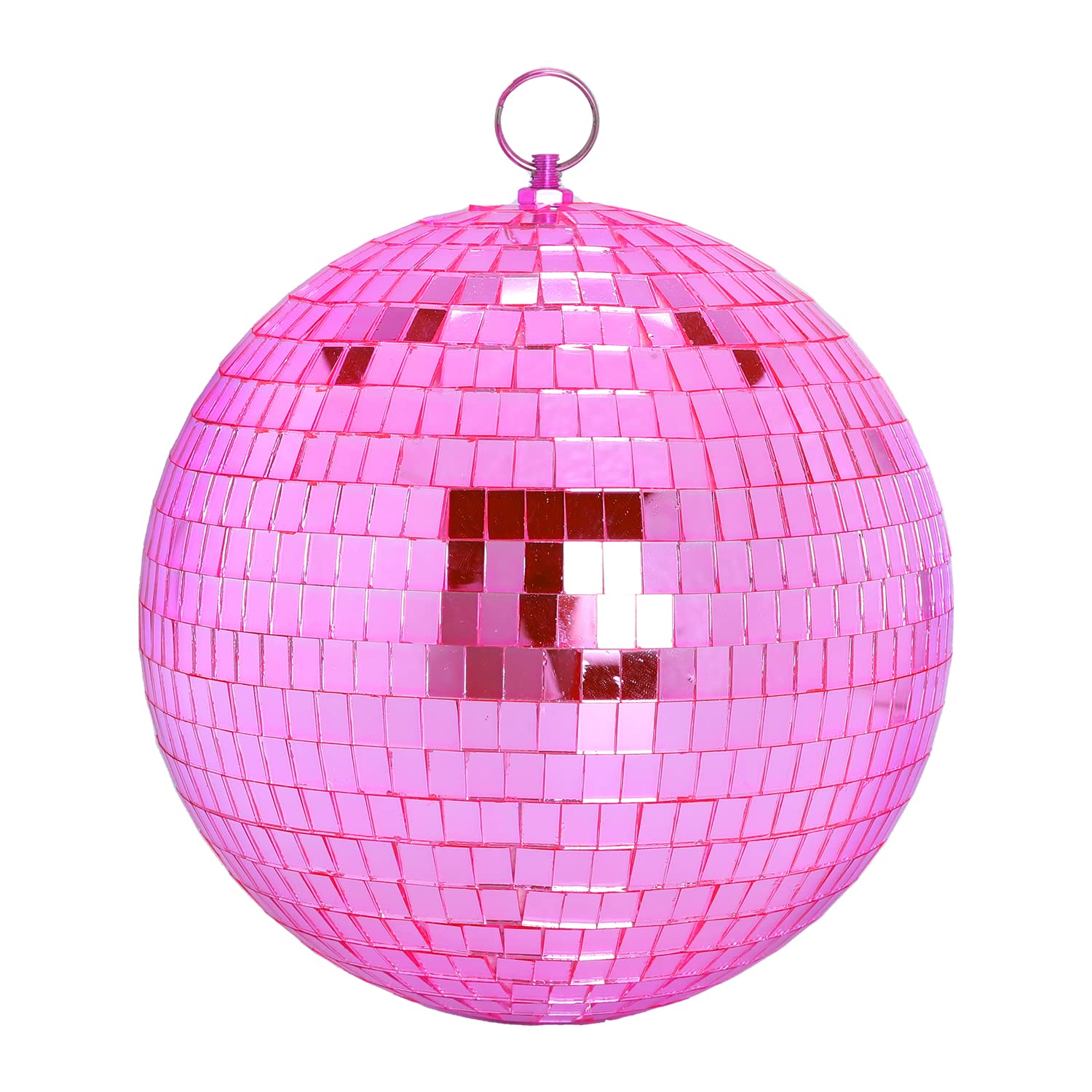 Photo 1 of DJBoomy 8 Inch Hanging Mirror Disco Ball: Pink Disco Balls Decorations Mirror Ball with Hanging Ring for Party Decor Home Events DJ Parties