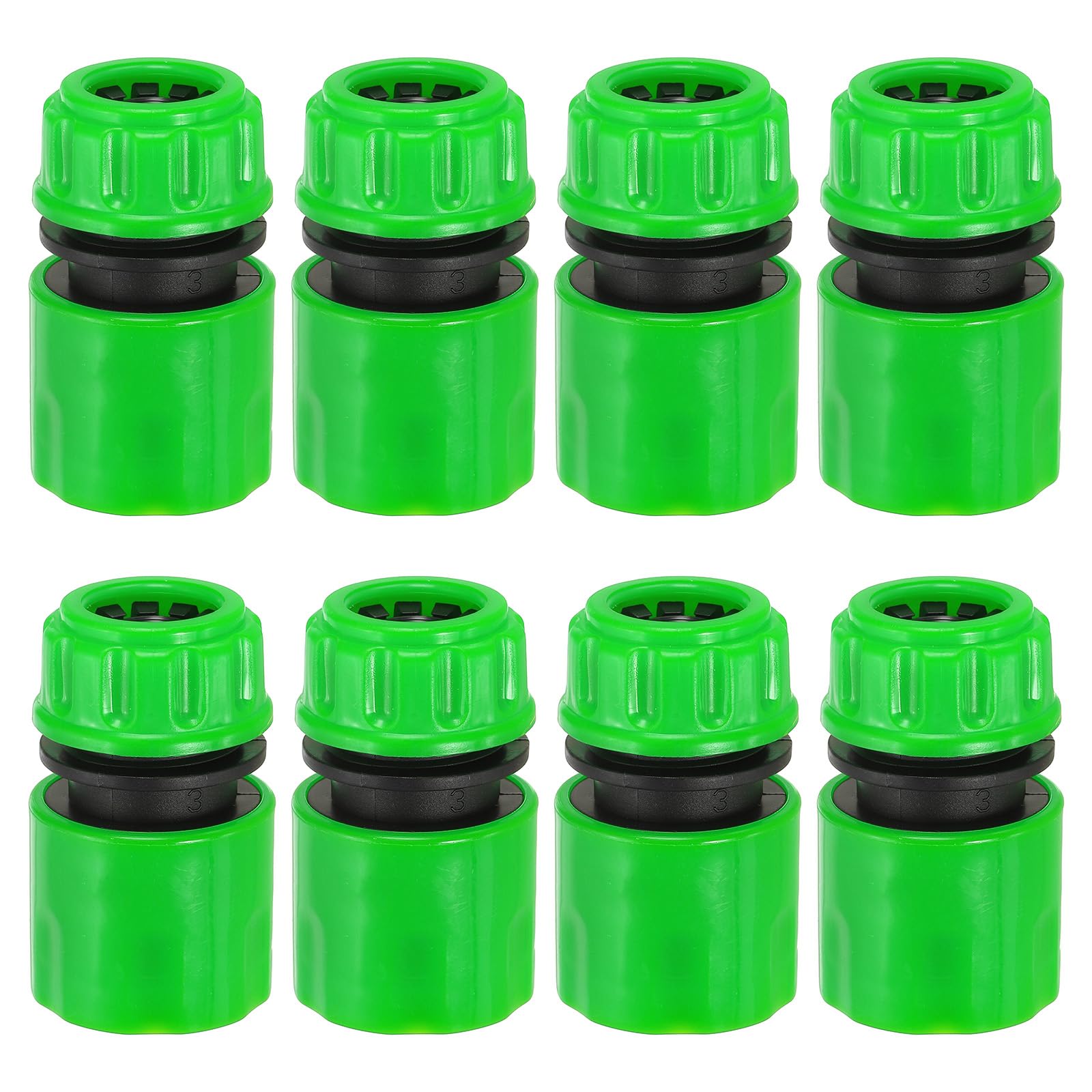 PATIKIL 1/2" Garden Hose Quick Connector Repair Extender, 8 Pcs Plastic Garden Water Hose Connectors Fittings Leakproof Design, Green