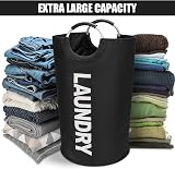 DOKEHOM 125L X-Large Collapsible Laundry Basket Black 79cm Tall view 5