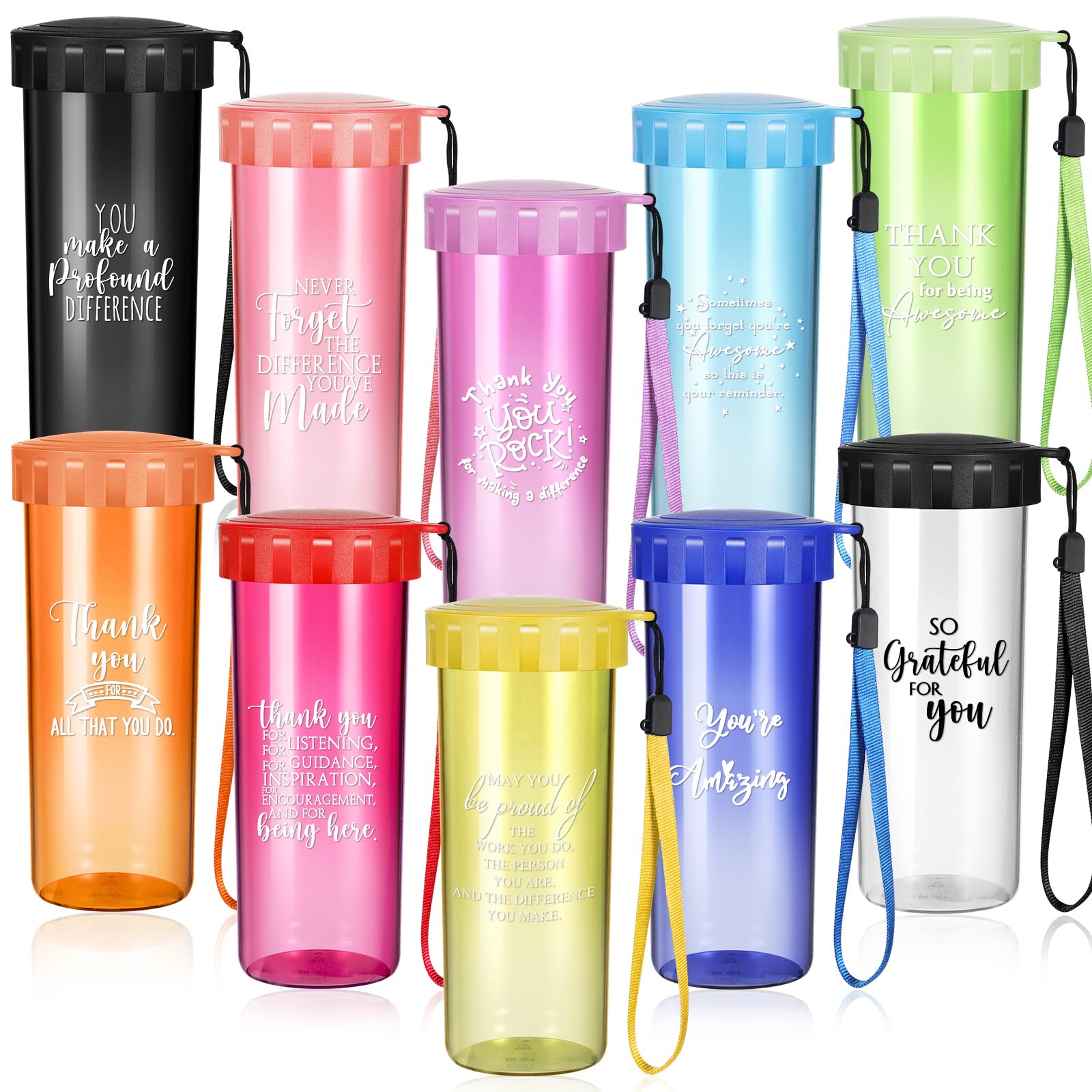 Photo 1 of Didaey 10 Pcs 15 oz Thank You Inspirational Water Bottle with Large Mouth Employee Appreciation Gifts for Staff Team Emergency Employee Coworker(Multicolor)