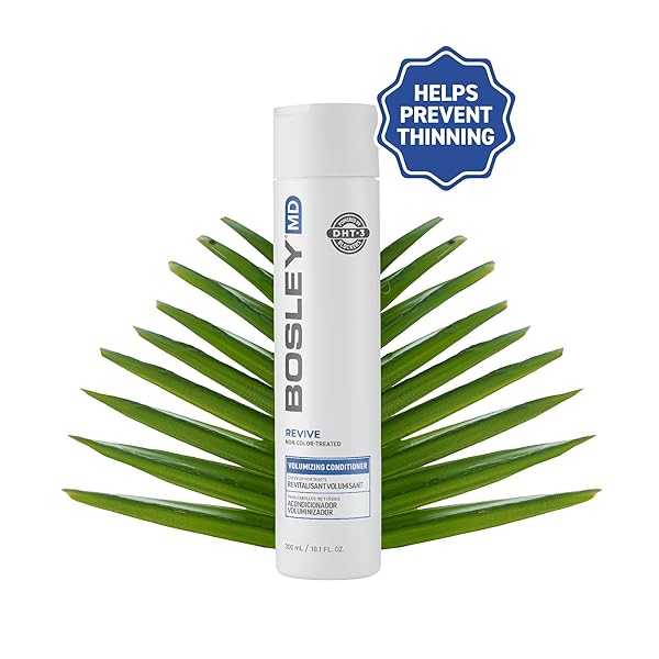 BOSREVIVE VOLUMIZING CONDITIONER FOR NOTICEABLY THINNING, NON COLOR-TREATED HAIR – DHT-BLOCKING SAW PALMETTO, BIOTIN STRENGTHENING, NIACIN REVITALIZING & PANTHENOL, VEGAN, SULFATE-FREE 10.1 FL OZ