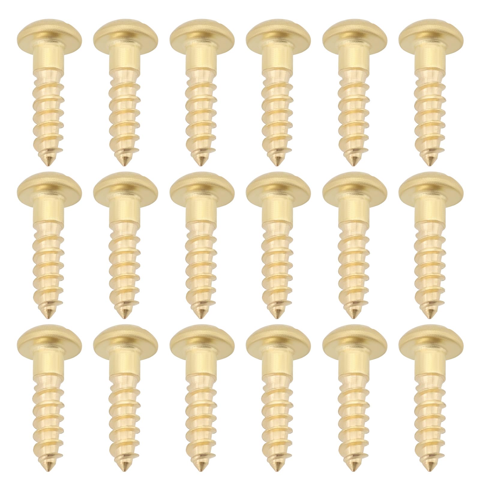 Be In Your Mind 100pcs Wood Screws M3 x 12mm Brass Slotted Screws Round Head Brass Tapping Screw Solid Pan Head Screws for DIY Craft Wodden Furniture