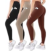 Blisset 3 Pack High Waisted Leggings for Women with Pockets Soft Active Tummy Control Pants for Yoga Running & Daily Wear