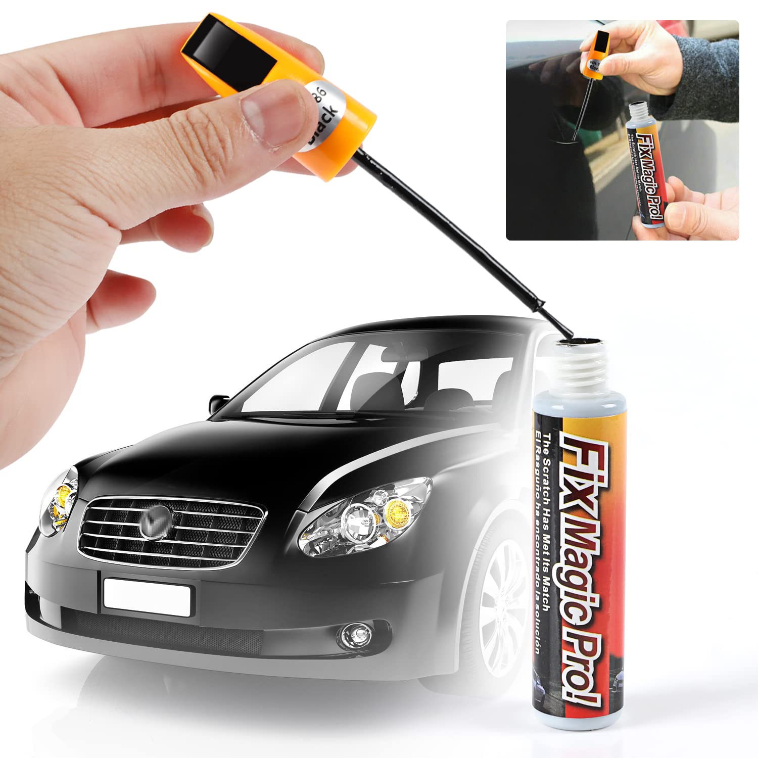 Ouzorp Car Touch Up Paint Black Fill Pen Scratch