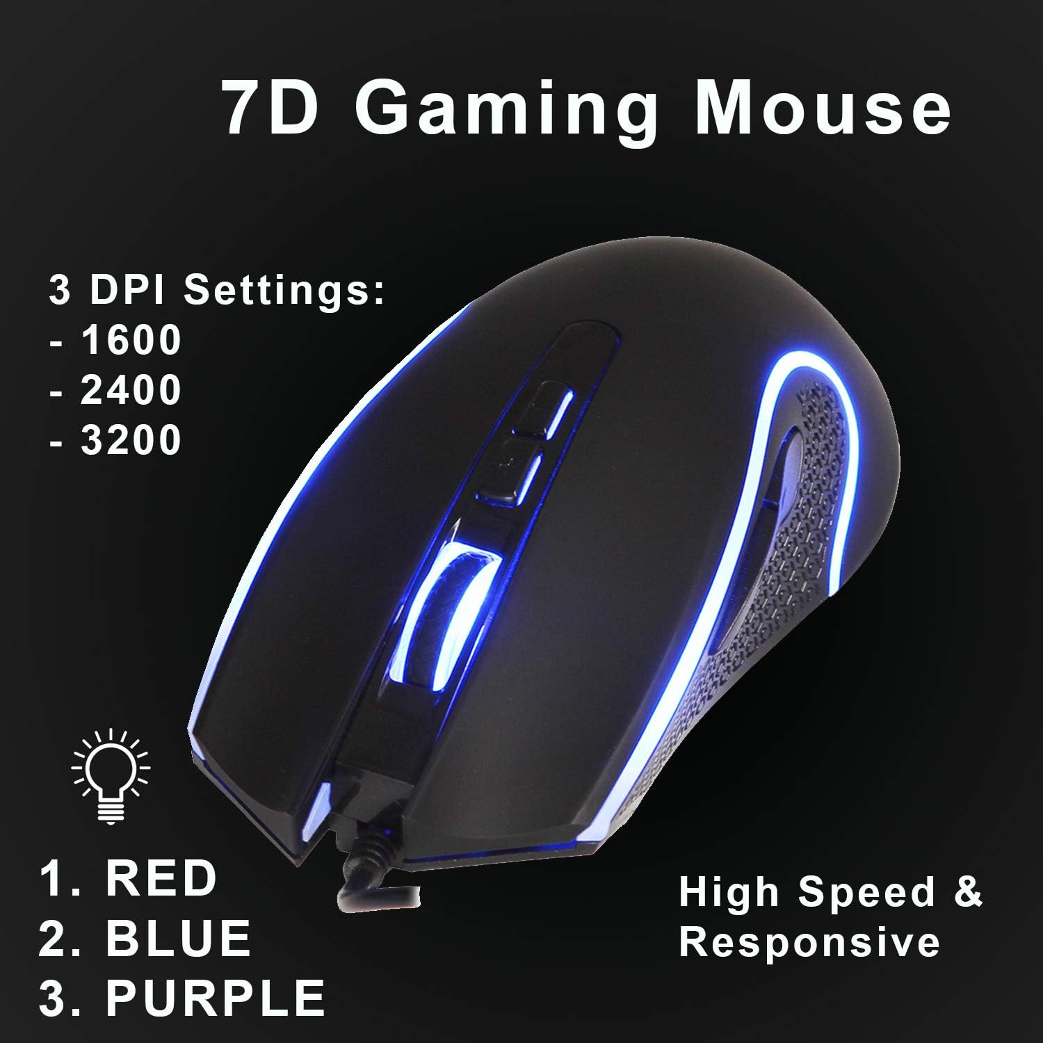CiT Avenger Illuminated USB Keyboard and Mouse (Black), Kbmscitavenger - Image 4