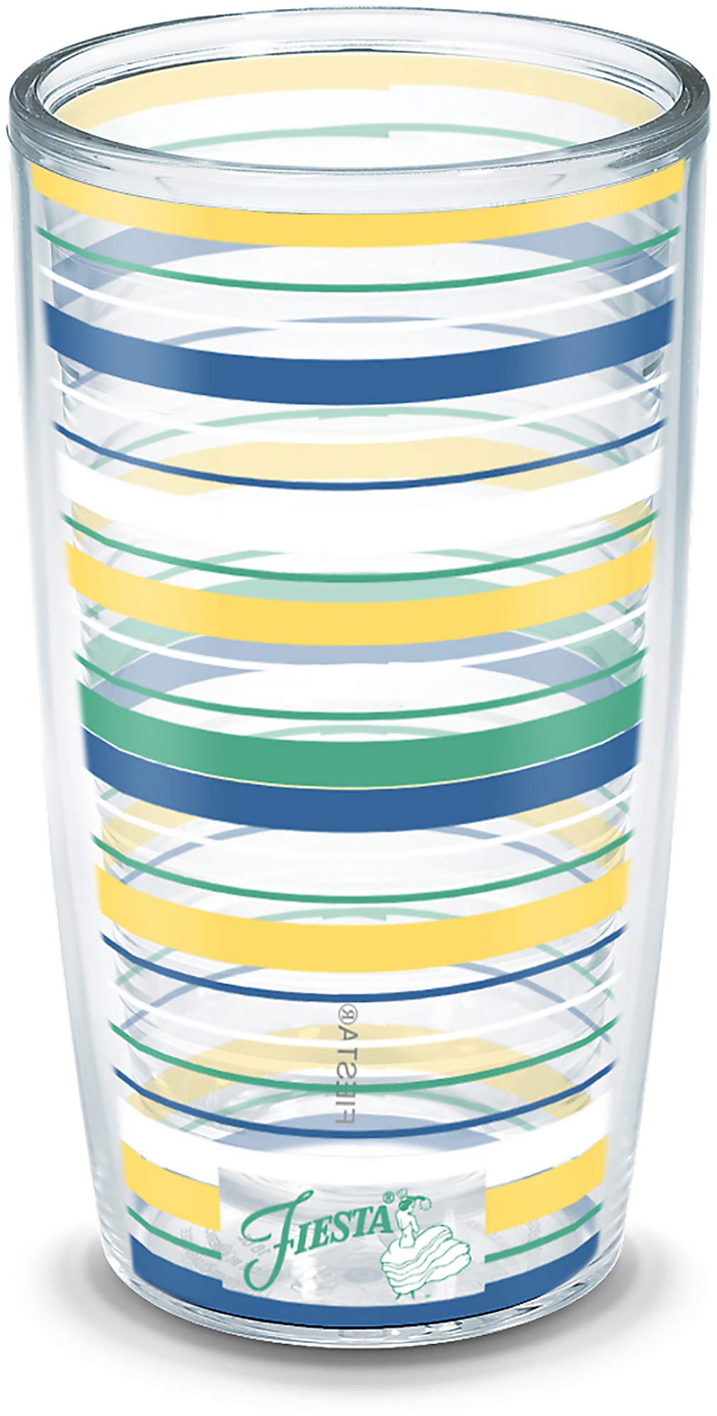 Tervis 1330539 Fiesta Meadow Stripes Insulated Tumbler with Wrap, Tritan, 16 Fluid_Ounces, Classic Unlidded