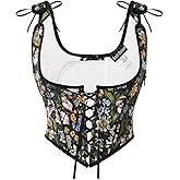 SCARLET DARKNESS Corset Tops for Women Underbust Floral Print Vintage Bustier Top
