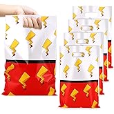 Joottuan 50 Pcs Cartoon Animation Party Gift Bags Red White Goodie Bags Plastic Birthday Candy Bag for Party Favor Decorations Boys Girls