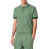 Lacoste Men's Classic Fit Monogram Jacquard Polo Shirt, Calathea Green, X-Large