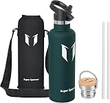 Super Sparrow 1000ml Stainless Steel Insulated Water Bottle with 2 Lids