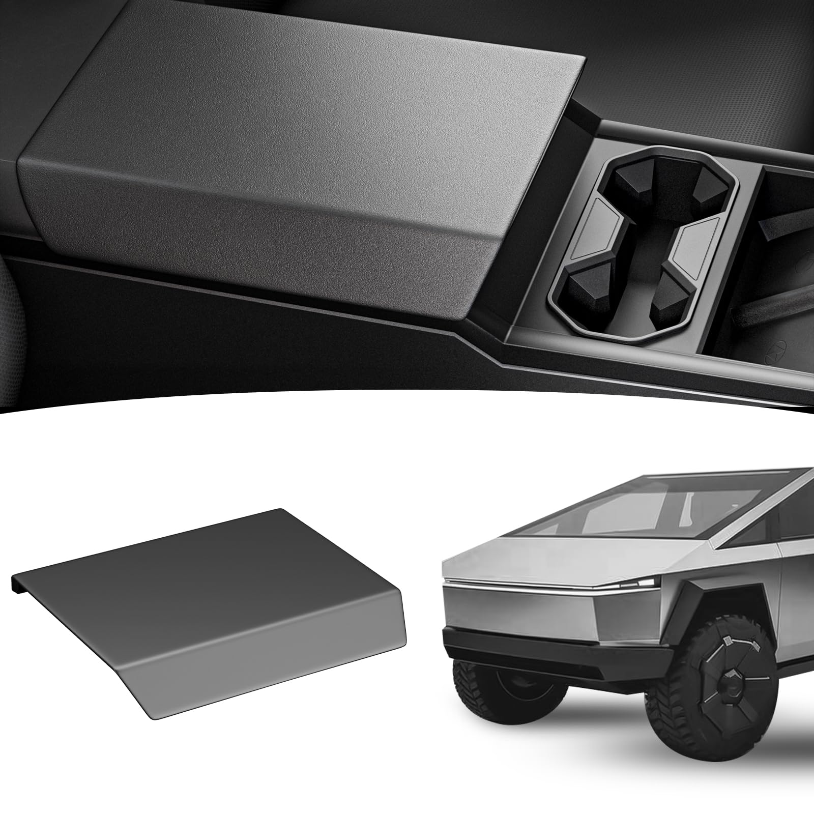 INAGOTAR Center Console Armrest Cover for 2024 2025 Tesla Cybertruck,All Weather Scratch Resistance Armrest Protector for Cybertruck Accessories