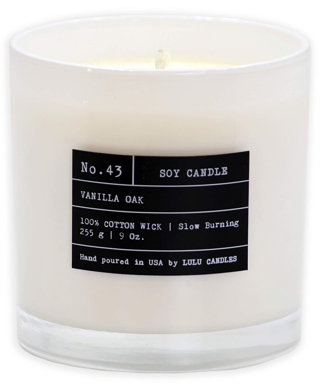 Lulu Candles | Vanilla Oak | Luxury Scented Soy Jar Candle | Hand Poured in The USA | Highly Scented & Long Lasting | 9 Oz. NO LID/NO Box