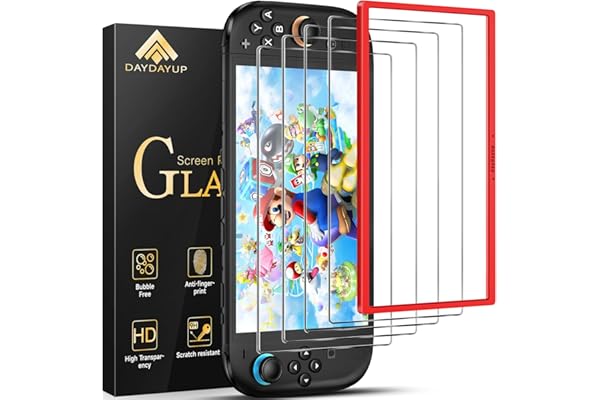 daydayup 4-Pack Screen Protector Tempered Glass for Nintendo Switch 2 [7.9 inch] 2025 with [Alignment Frame] -HD Clear Anti-Scratch Travel Transparent Clear Screen Protector
