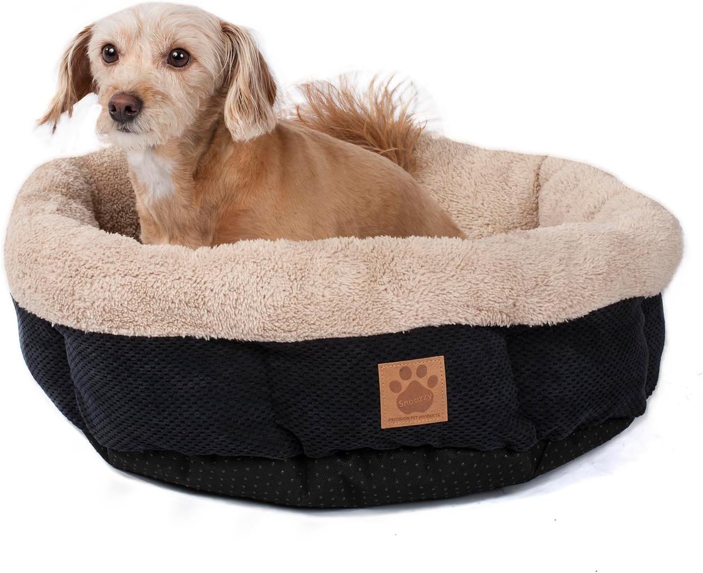 Precision Pet Shearling Round Bed, 21-Inch, Coffee Liqueur Chenille : Round Cat Beds : Pet Supplies