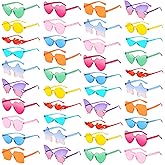 SUNOVELTIES 40 Mixed Style Rimless Sunglasses Retro Colored Party Glasses Funny Rimless Pool Bachelor Costume Accessories