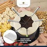MasterClass Cast Iron Fondue Set with 6 Forks Cream 21x18cm Enamel Bowl view 5