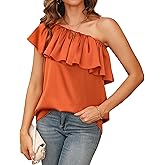 Womens Off Shoulder Satin Ruffle Layered Blouses Silk Short Sleeve Tunic Shirt Casual Tops