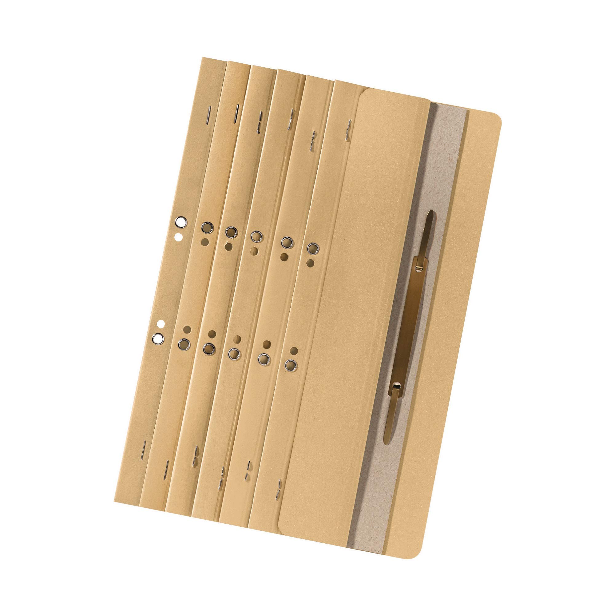 Exacompta - Ref 80003957003F - FALKEN - Flat Far Strip File - 1/4 Cover, Suitable for Holding A4 Documents Together, 250gsm Manilla, Metal Cover Rail & Eyelets - Buff (Pack of 200)