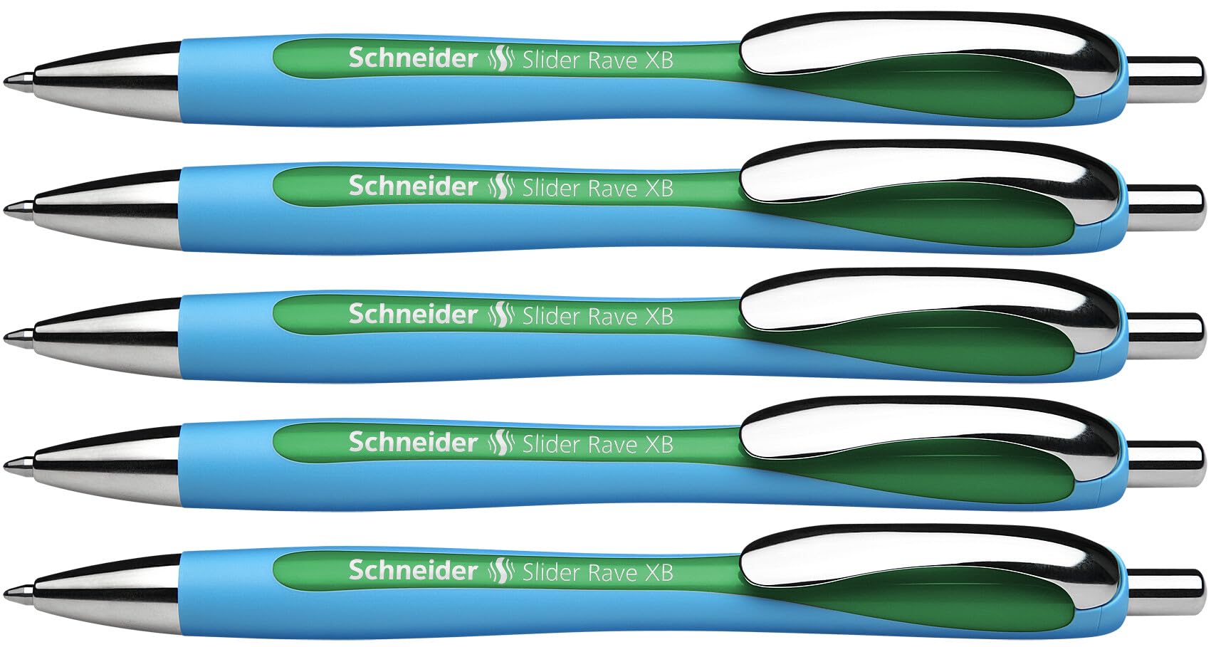 Schneider Slider Rave XB 132504 Ballpoint Pen (Pack of 5) Green