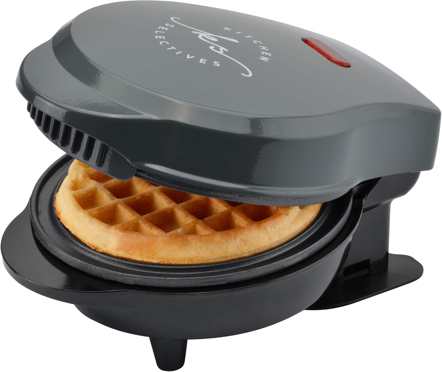 Kitchen Selectives WM46GY Mini Waffle Maker, 4 Inch, Dark